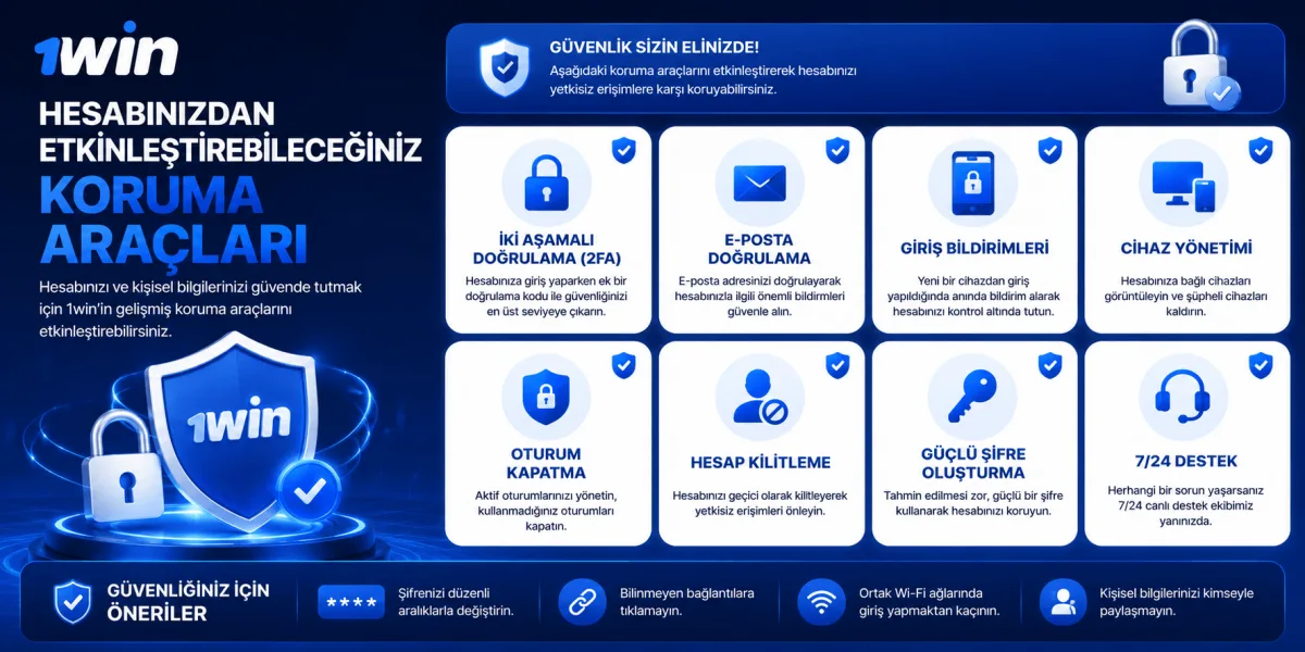 hesabinizdan etkinlestirebileceginiz koruma araclari